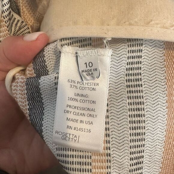 ROSETTA GETTY Striped White, Grey, Orange, Apron Halter Women's Top Size 10 - Picture 10 of 12